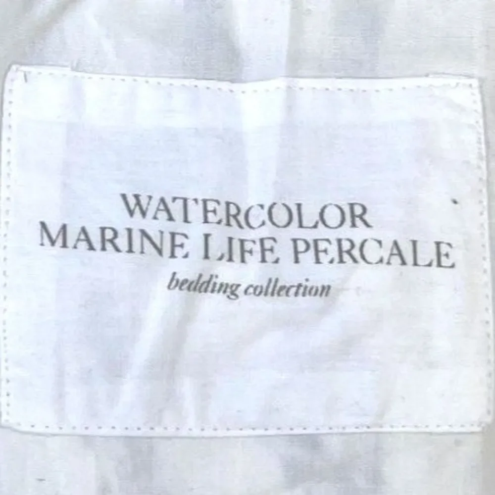 Restoration Hardware RH Baby Watercolor Marine Life Organic Percale Pillowcase